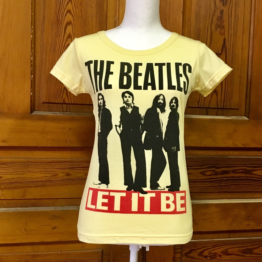 The Beatles Ultegra Let It Be Yellow Graphic T-Shirt NWOT